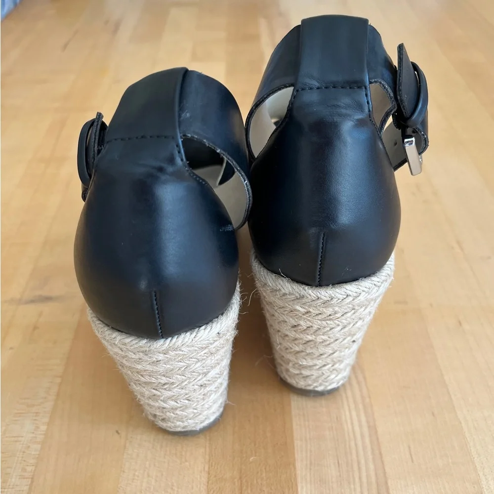 MARC FISHER Platform Espadrilles Suede & Leather Sandals Shoes Size 9.5 *EUC*